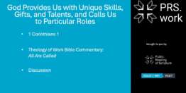 God Provides Us with Unique Skills, Gifts, and Talents, and Calls Us to Particular Roles