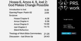 Hosea Chapter 6, Amos Chapters 4 and 9, Joel Chapter 2: God Makes Change Possible (25 minutes)