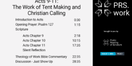 Acts Chapters 9-11: The Work of Tent Making and Christian Calling (29 minutes)