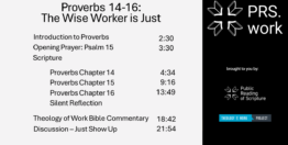 Proverbs Chapters 14-16: The Wise Worker is Just (22 minutes)