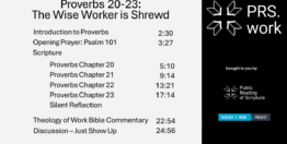 Proverbs Chapters 20-23: The Wise Worker is Shrewd (25 minutes)