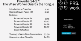 Proverbs Chapters 24-27: The Wise Worker Guards the Tongue (25 minutes)