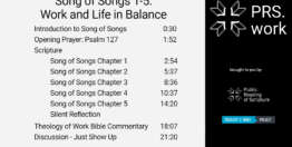 Song of Songs Chapters 1-5: Work and Life in Balance (22 minutes)